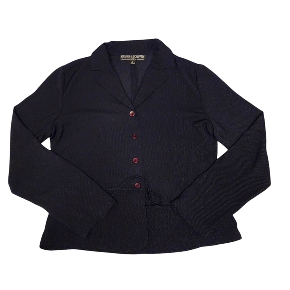 Kasper Navy Blue Pinstripe Lightweight Blazer Size 8 - Picture 6 of 12